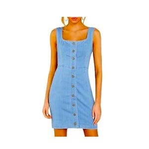 Denim body con dress, no damage. Never worn.